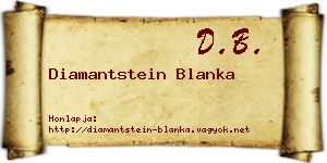 Diamantstein Blanka névjegykártya